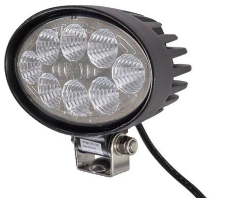 Proiector LED pentru vehicule HELLA 1GA 357 001-001, formă ovală, dimensiuni 143x120 mm, compatibilitate 12/24V, putere 24W, lungime cablu 530 mm, temperatură de culoare 5500 K
